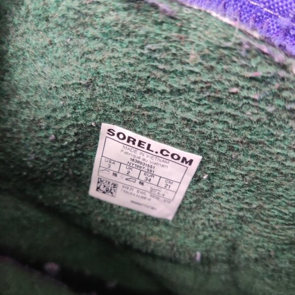 Sorel Unisex Kids Youth Super Trooper Snow Boots Size 3 Purple Black - Picture 9 of 9